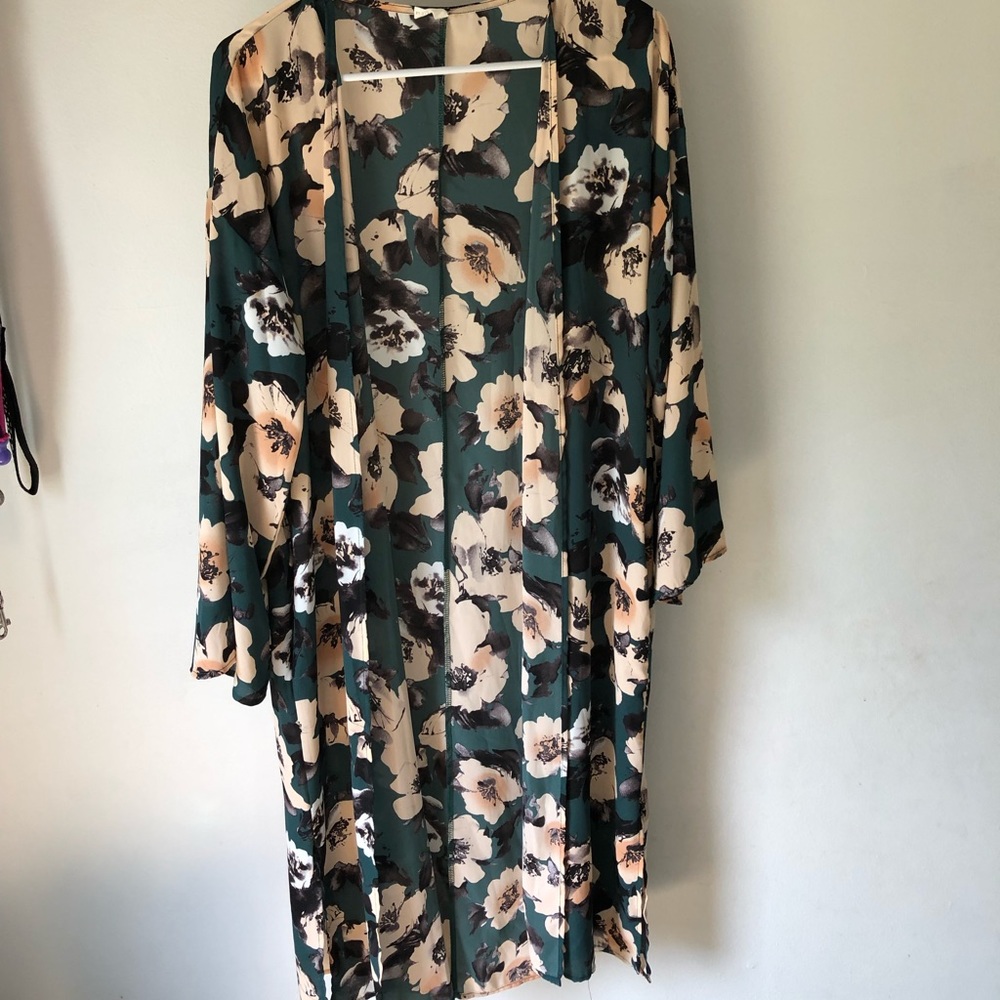 Green Floral Kimono